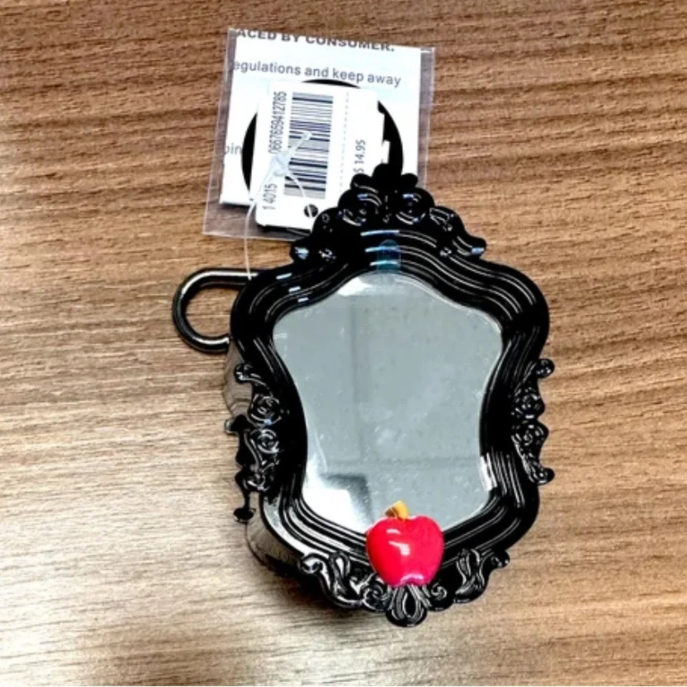Disney’s Villain Black Ornate Pocket Back Mirror with Red Apple Accent. BBW - Picture 1 of 2